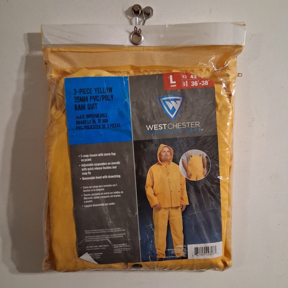 NWT 3 Pc West Chester Rain Suit L New Yellow
